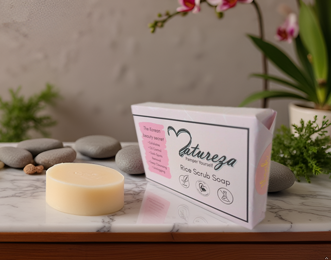 Ayurvedic Rice body scrub soap, natural tan remover for glowing skin & dark spots lightening - Image 4