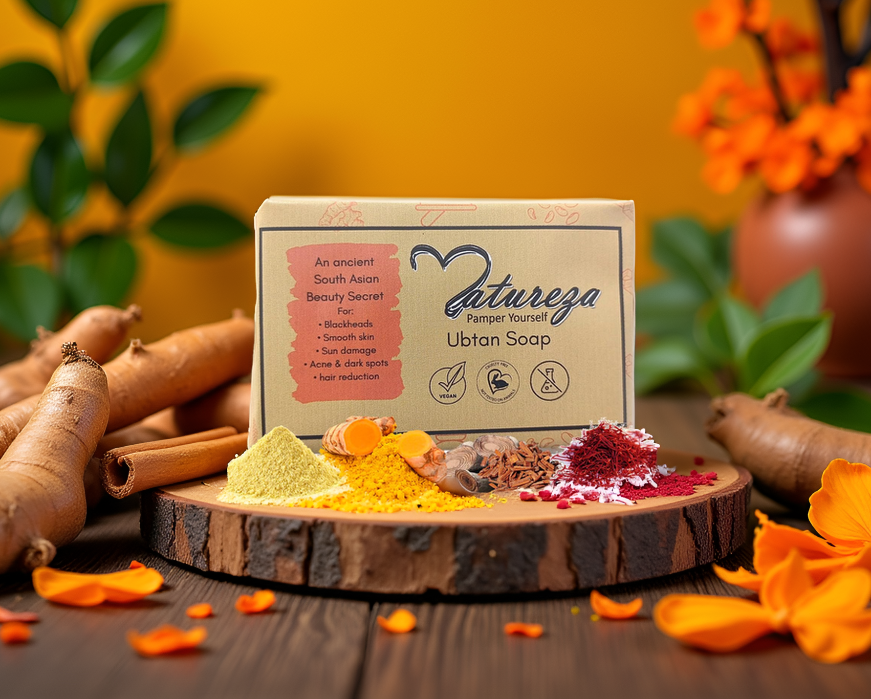 Organic Handmade Ubtan Soap | Sandalwood Turmeric soap for radiant glowing skin