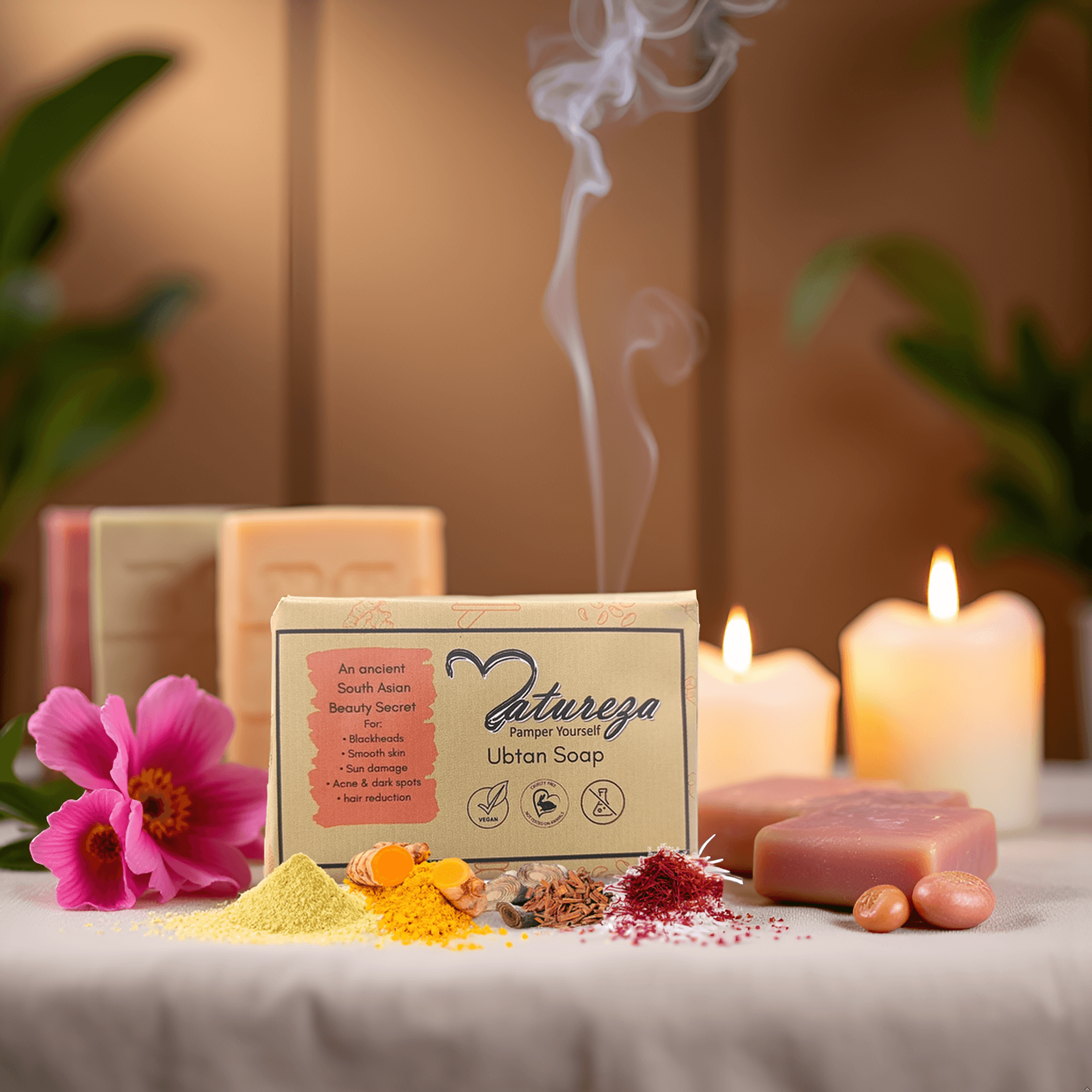 Organic Handmade Ubtan Soap | Sandalwood Turmeric soap for radiant glowing skin - Image 5
