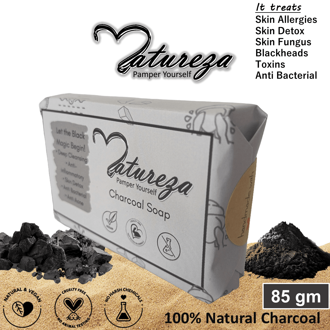 Activated Charcoal Soap for Sensitive skin, deep cleansing and skin detox - Image 6