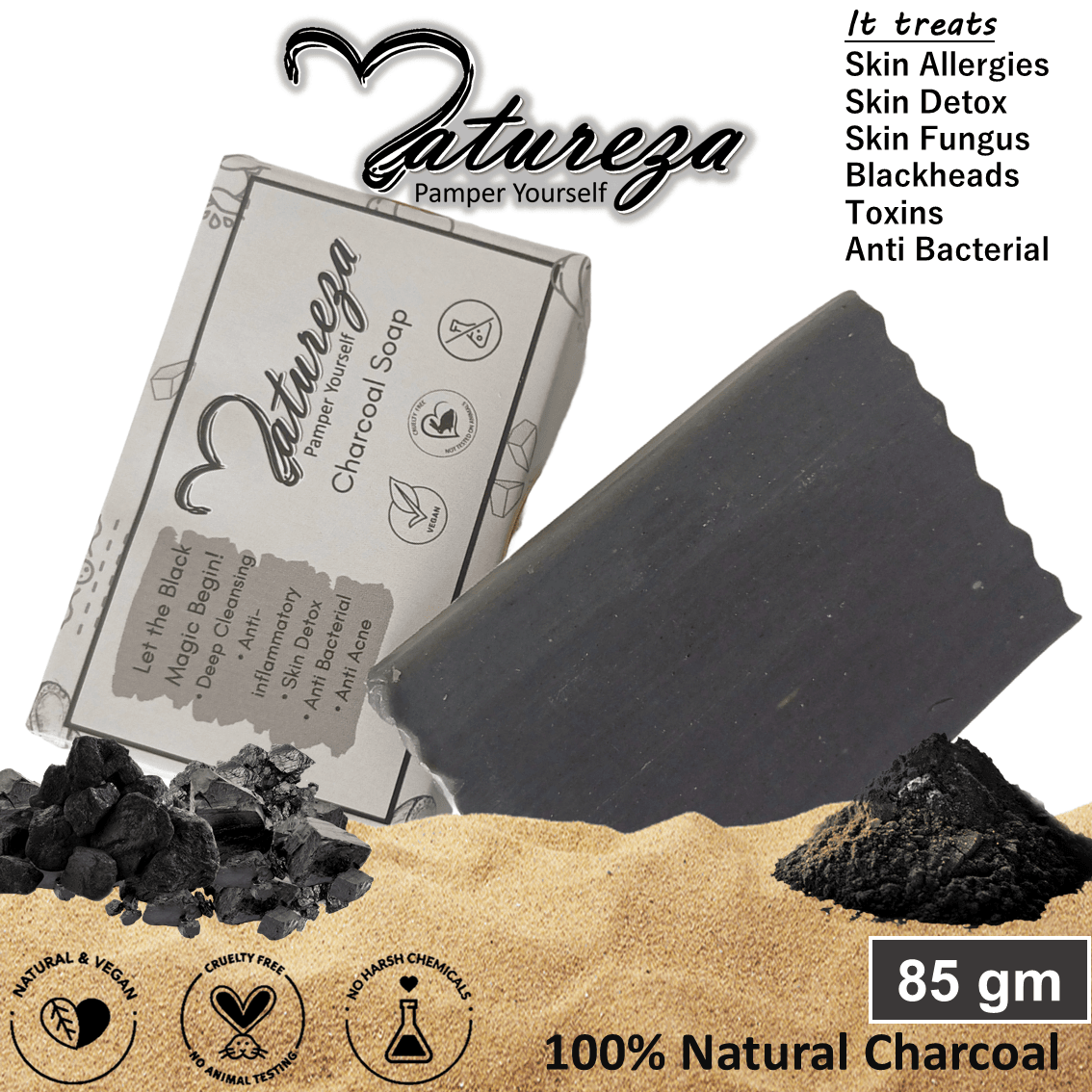 Activated Charcoal Soap for Sensitive skin, deep cleansing and skin detox - Image 3