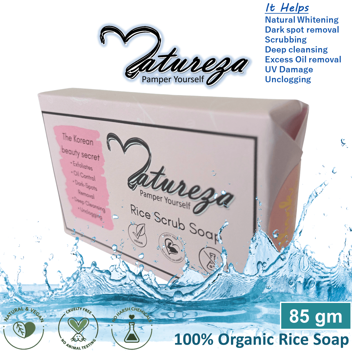 Ayurvedic Rice body scrub soap, natural tan remover for glowing skin & dark spots lightening - Image 6
